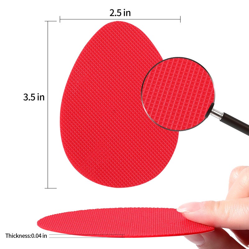 CZBYXA12 Red Bottom Shoe Sole Protector Compatible with Christian Louboutin Heels | Non-Slip Sole Pads for Shoes | Anti-Slip Grips for Shoe Bottom Repair, Protection & Traction(Red, 3.5""x2.5"" TF 6Pcs) - Image 4